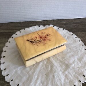 Vtg Italian Alabaster Jewelry Box